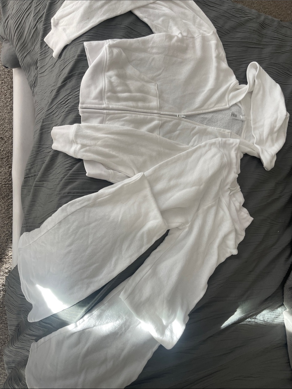 SKIMS White Women's Zip Hoodie & Jogger Set